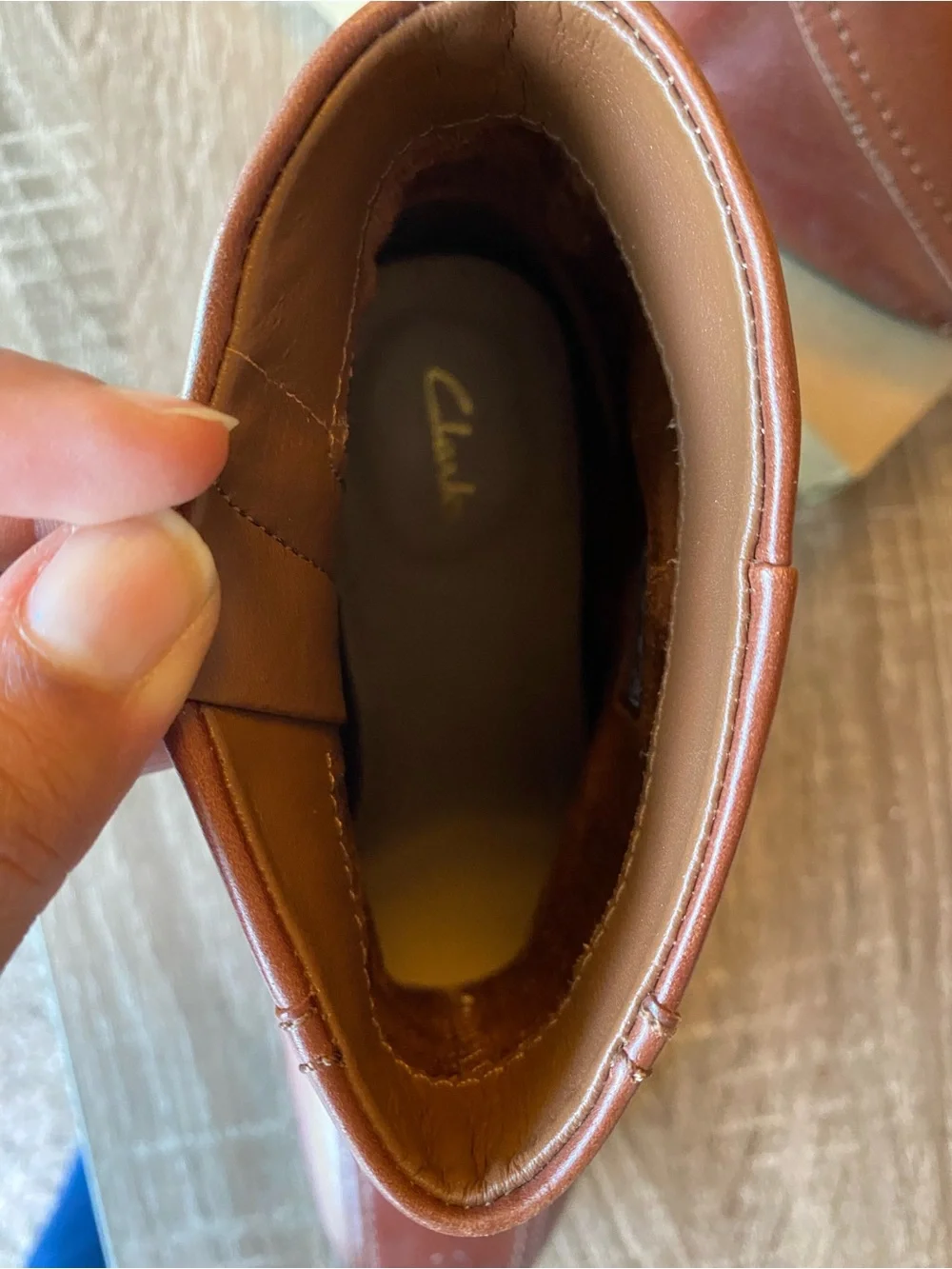 Clarks Leather Women's Brown Ankle Boots with Side Zip - Picture 3 of 10